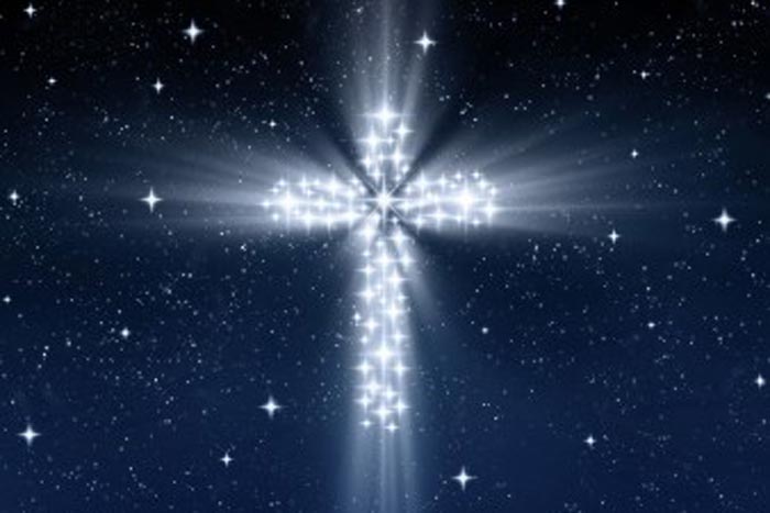 night sky stars in the shape of a cross